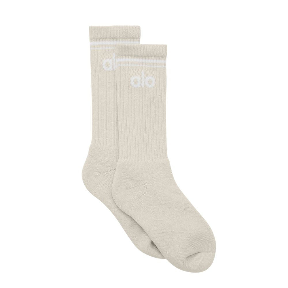 Unisex Throwback Sock - Bone/White