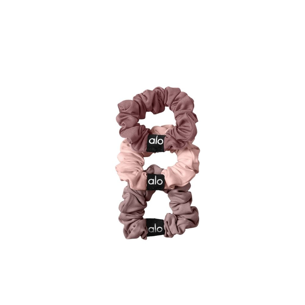 Fresh Mini Scrunchie 3-Pack - Mushroom/Pink Quartz/Smoky Quartz